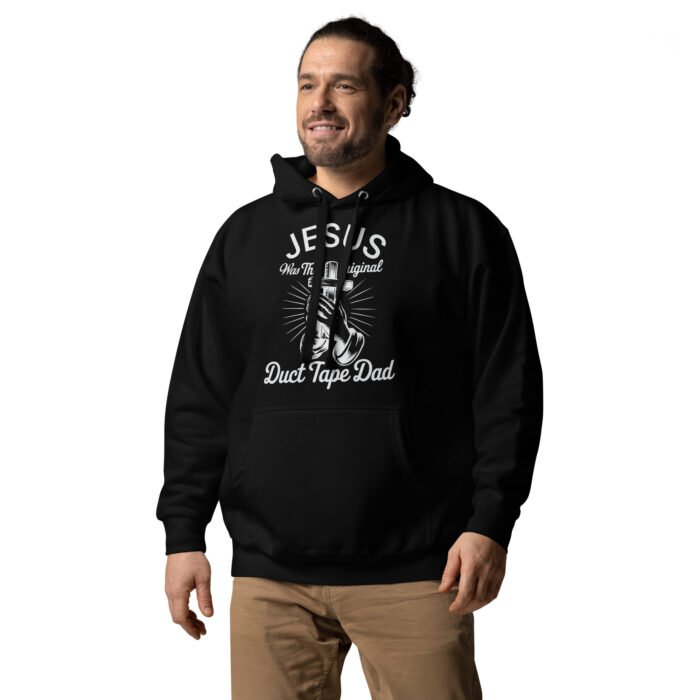 Jesus Duct Tape Dad Hoodie - Image 2