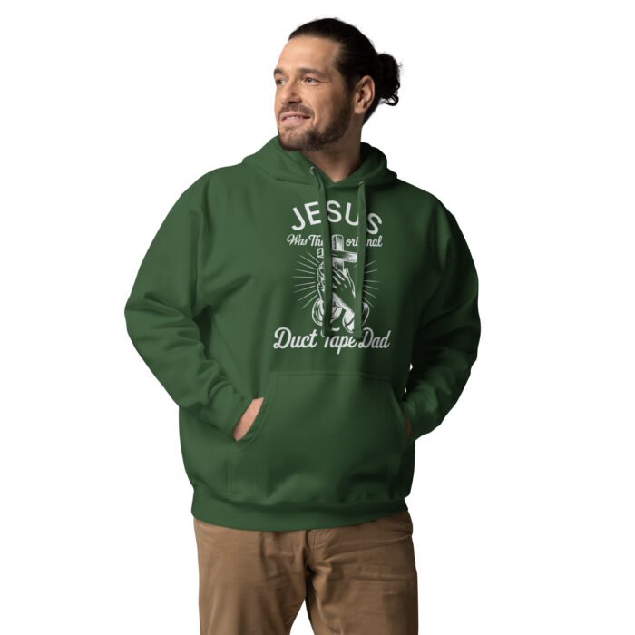 Jesus Duct Tape Dad Hoodie - Image 5