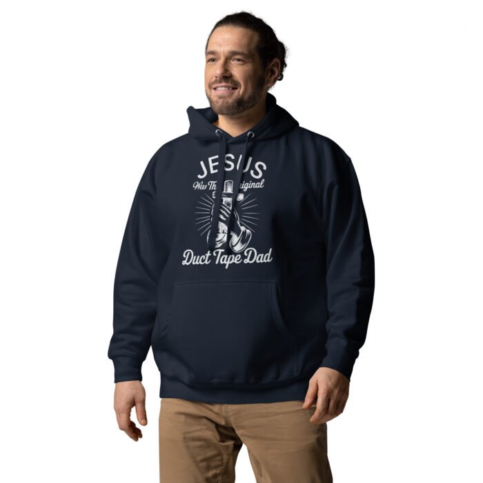 Jesus Duct Tape Dad Hoodie - Image 4