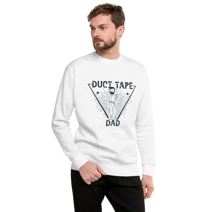 unisex-premium-sweatshirt-white-front-681db9e94eef1.jpg Duct Tape Dad Sweatshirt - Image 1