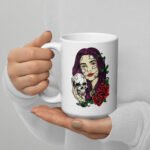 Duct Tape Skull White Glossy Mug - Image 3